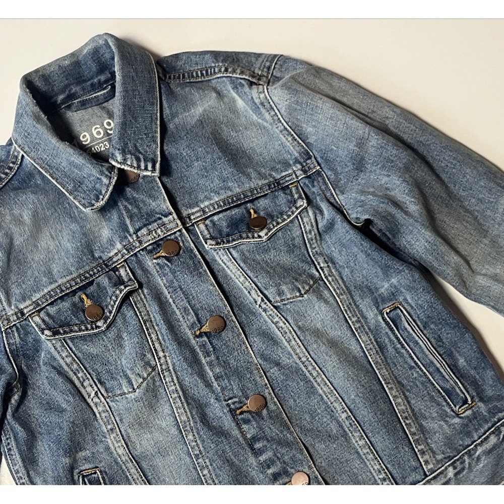Gap 1969 Jean Jacket Size S Distressed Classic Capsule Y2K Button Up Denim Coat